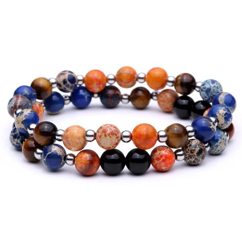 Cuban Schizo Natural Stone Elastic Bracelet