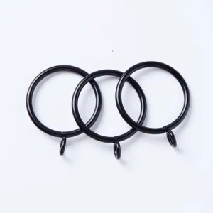 Curtain Round Rings Cast Iron Black (Pack of 32)