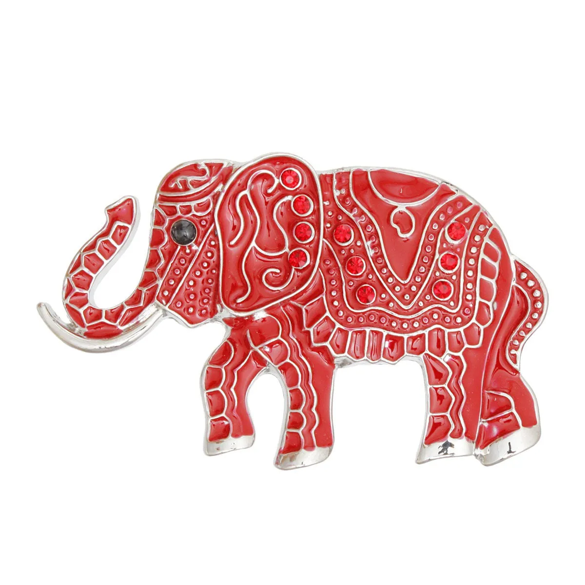 Delta Sigma Theta DST Inspired Brooch Red Tribal Elephant Magnetic Pin