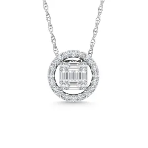 Diamond 1/3 Ct.Tw. Round Fashion Pendant in 14K White Gold