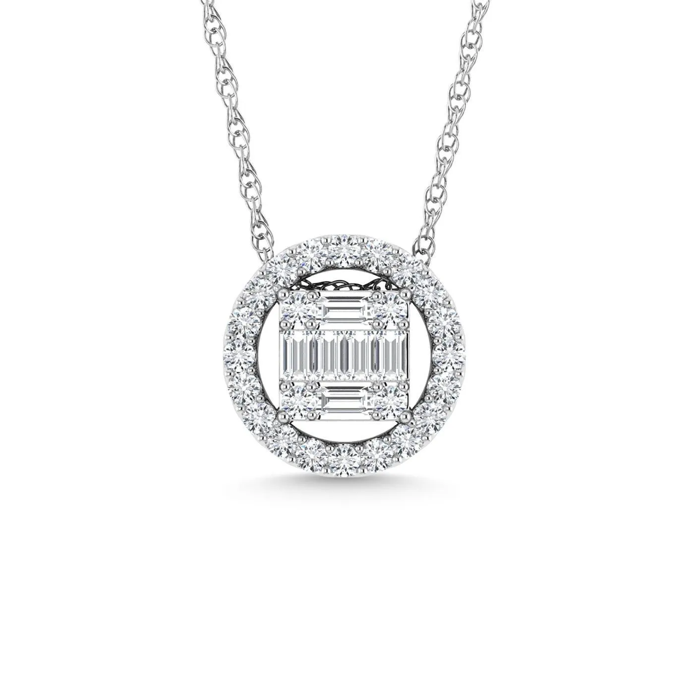 Diamond 1/3 Ct.Tw. Round Fashion Pendant in 14K White Gold