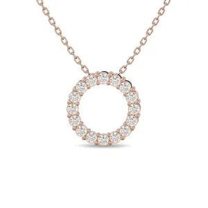 Diamond 1/4 Ct.Tw. Circle Pendant in 14K Rose Gold