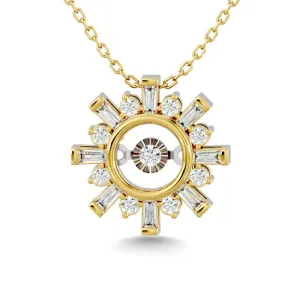 Diamond 1/4 Ct.Tw. Shimmering Pendant in 14K Yellow Gold