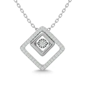 Diamond 1/4 Ct.Tw. Square Shape Pendant in 14K White Gold