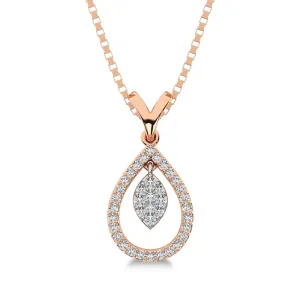 Diamond 1/5 Ct.Tw Oval Shape Pendant in 10K Rose Gold