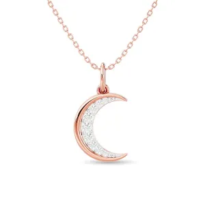 Diamond 1/8 ct tw Moon Pendant in 10K Rose Gold