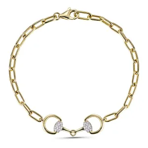 Diamond Pavé Horsebit Chain Bracelet