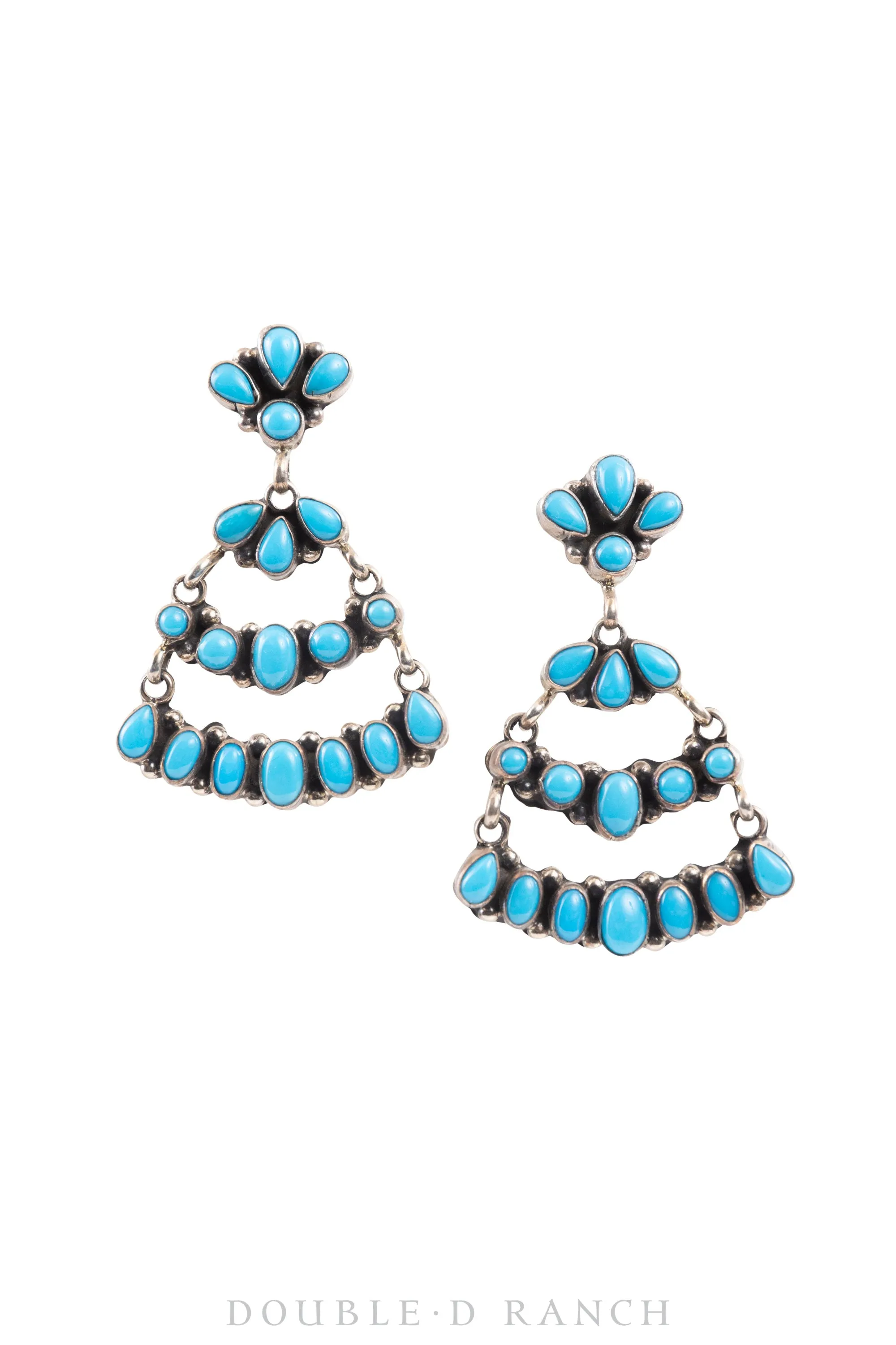 Earrings, Chandelier, Turquoise, Hallmark, Contemporary, 1403