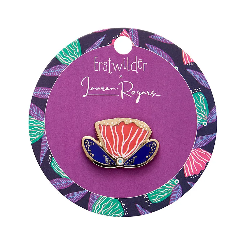 Erstwilder x Lauren Rogers - Fervent Feather Flower Enamel Pin