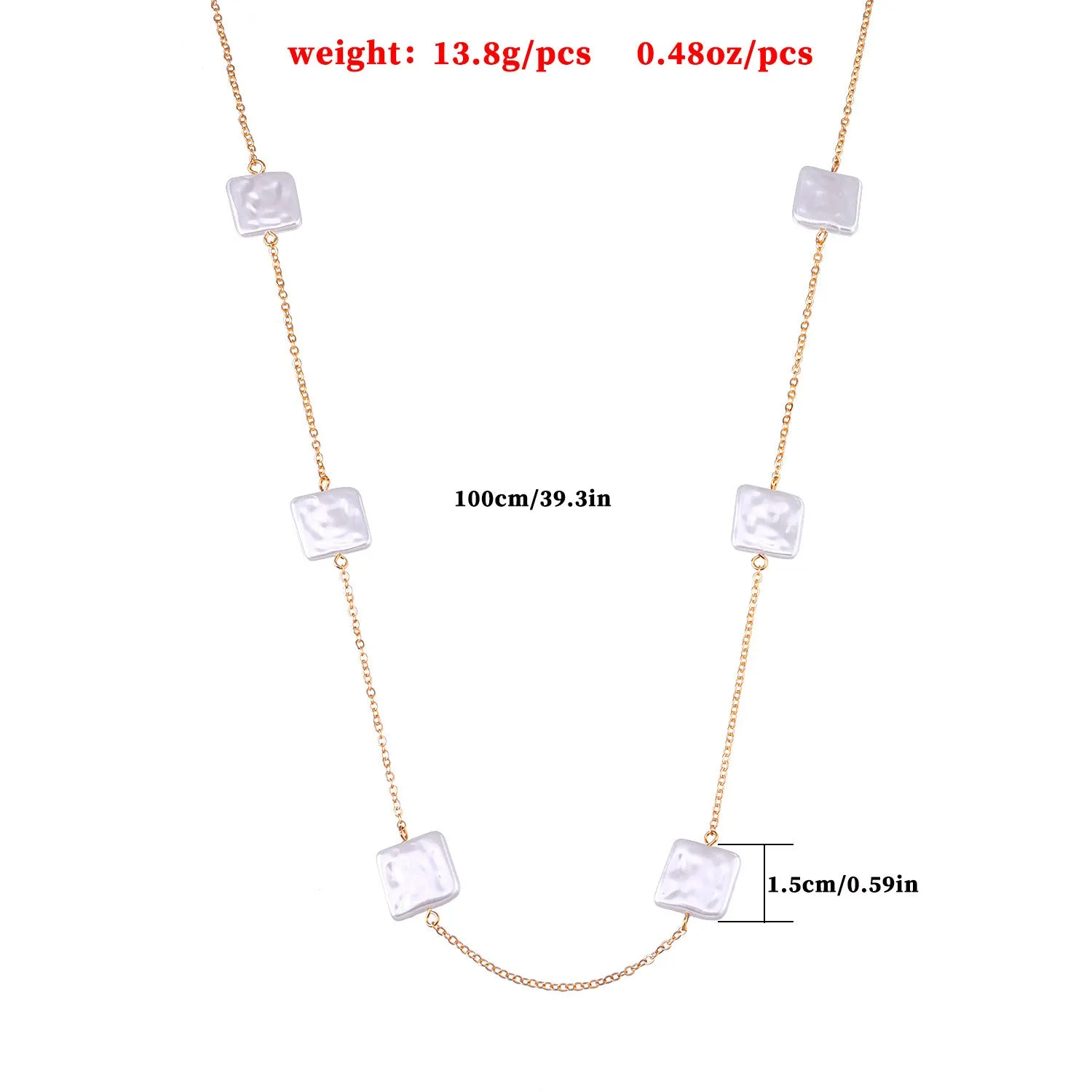 European And American Cross-border Jewelry Geometric Multi-layer Trendy Pearl Necklace Women