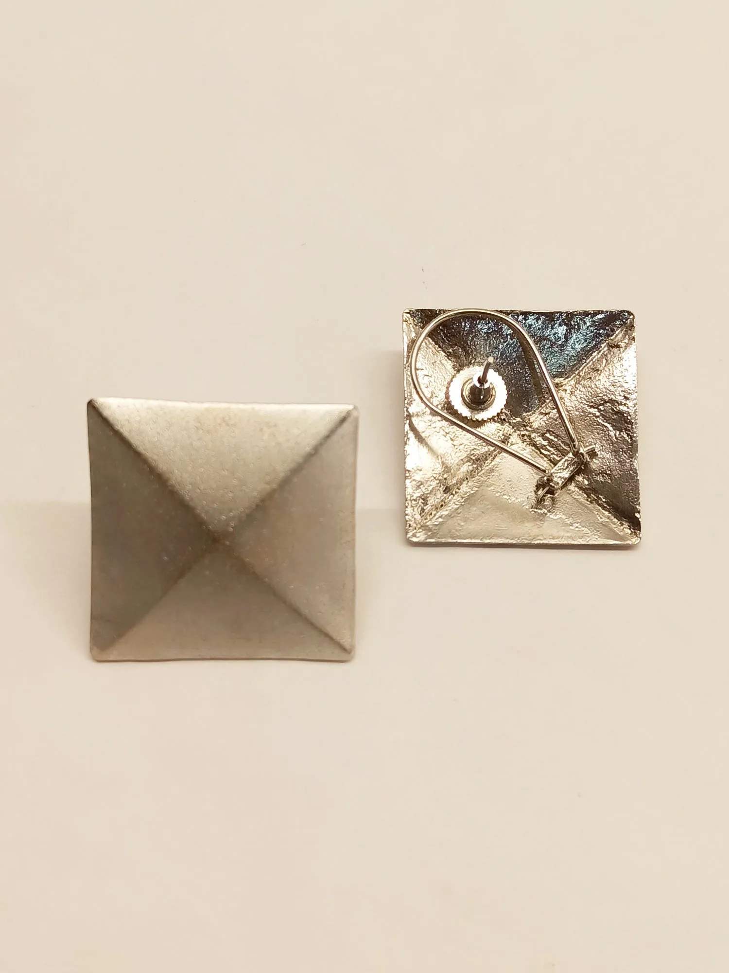 Evelyn Square Silver Stud