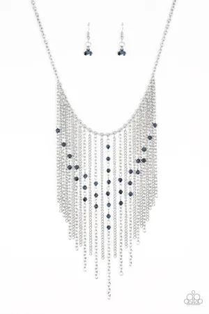 First Class Fringe - Blue Necklace