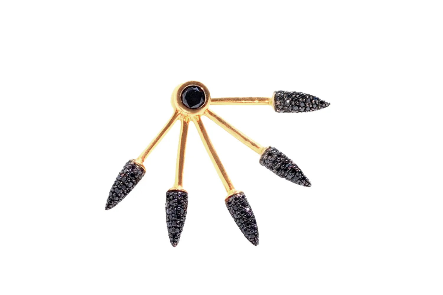 Five Spike Earrings Black Diamonds