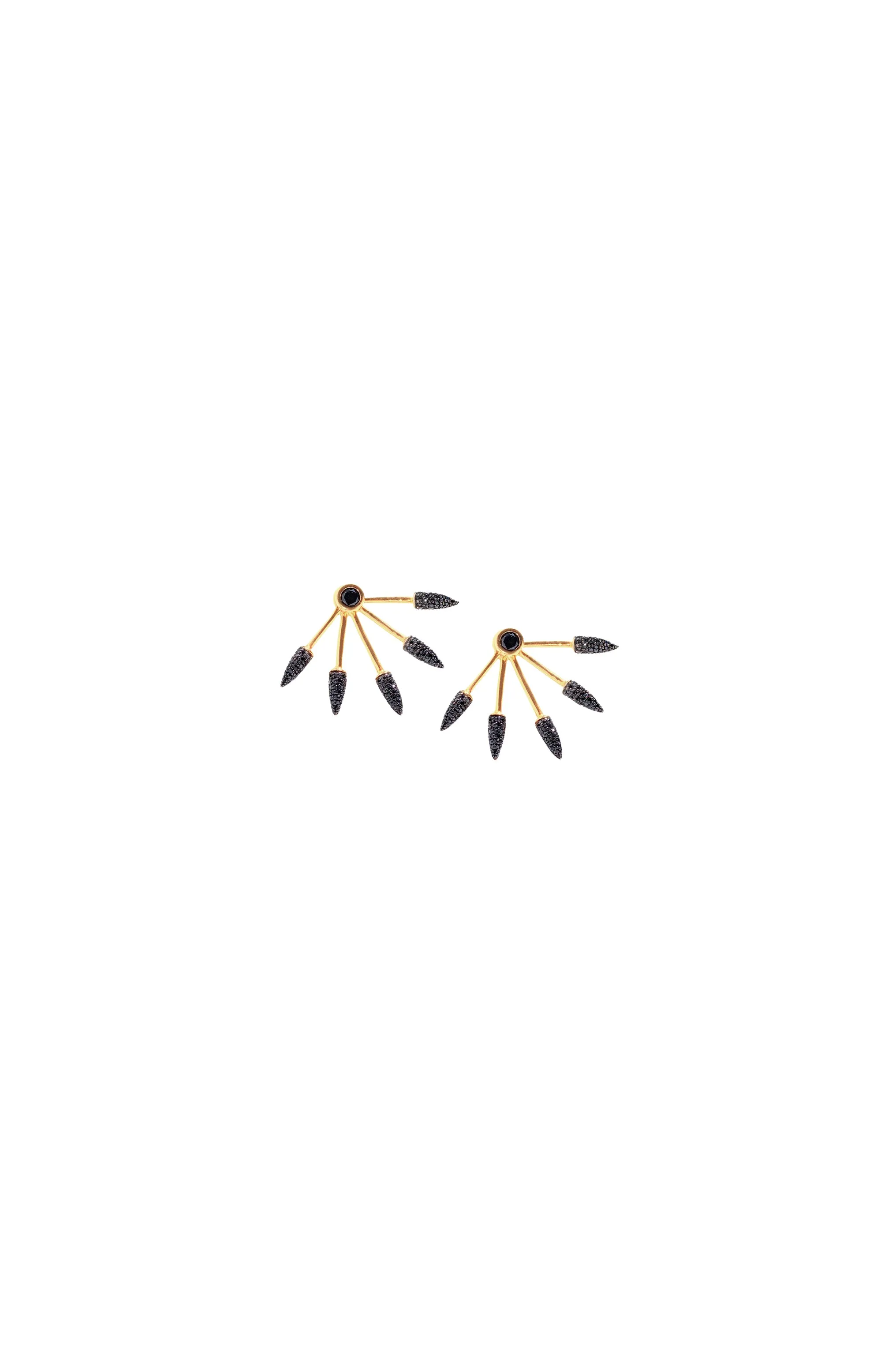 Five Spike Earrings Black Diamonds