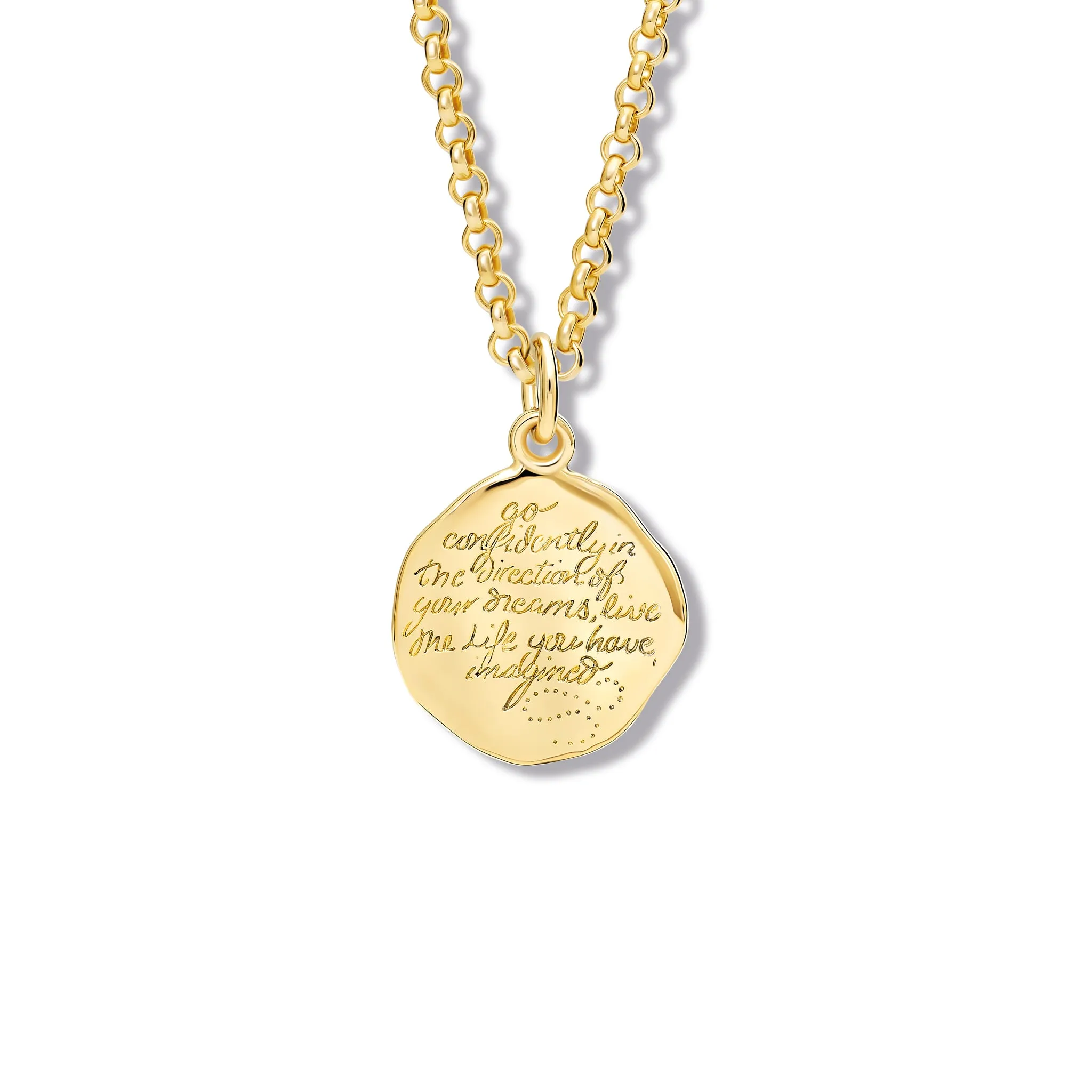 Go Confidently Quote Pendant Yellow Gold