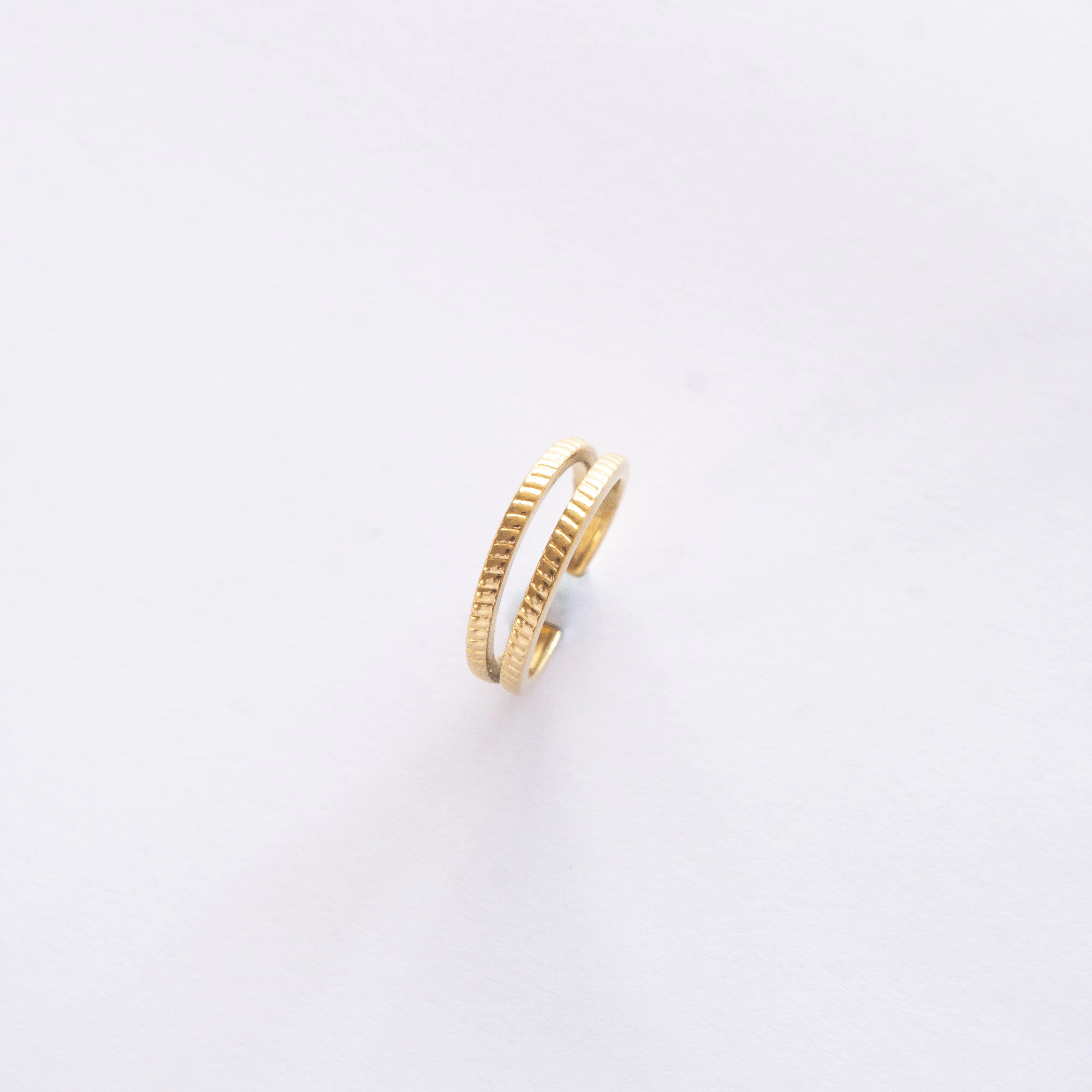 Gold Plated Adjustable Double Bar Ring