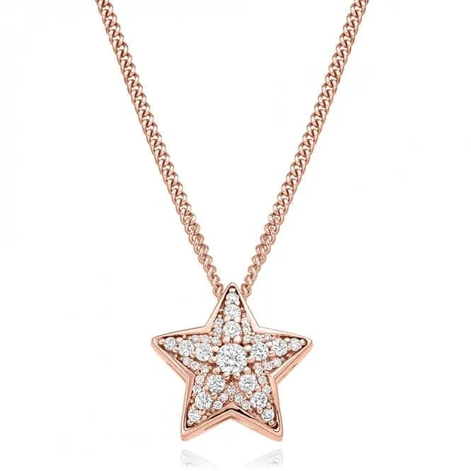 Harmony Collection Round Brilliant Grain Set Star Diamond Pendant 0.27ct