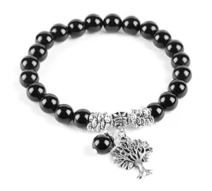 Healing Natural Black Onyx Beaded Stretch Bracelet