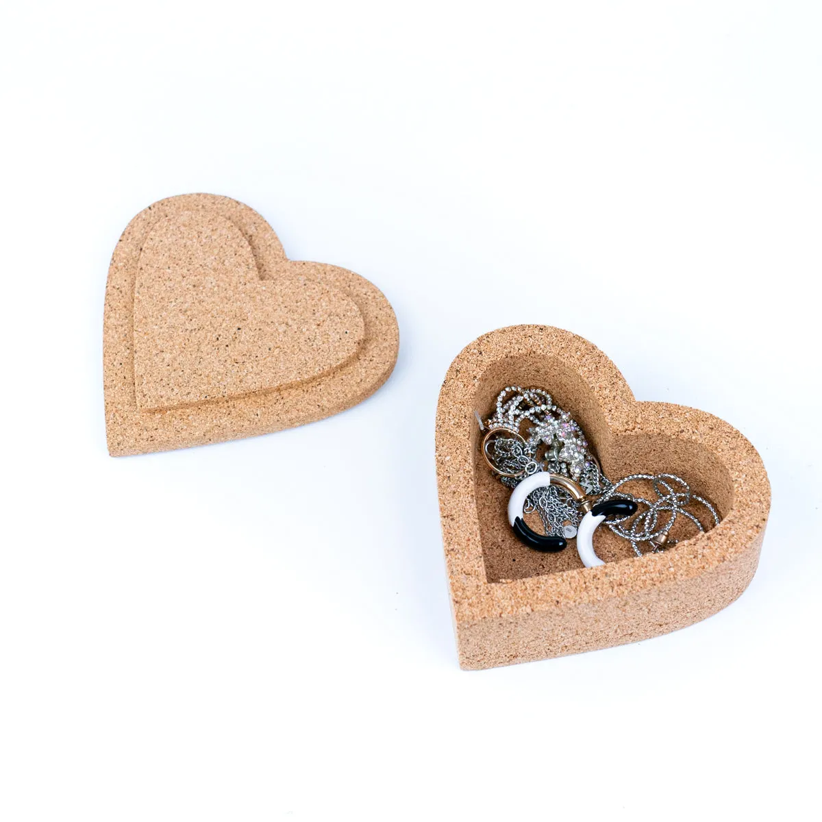 Heart shaped Versatile Cork Keepsake Box L-1058