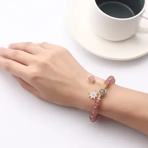 Japanese And Korean Mori Natural Strawberry Crystal Bracelet