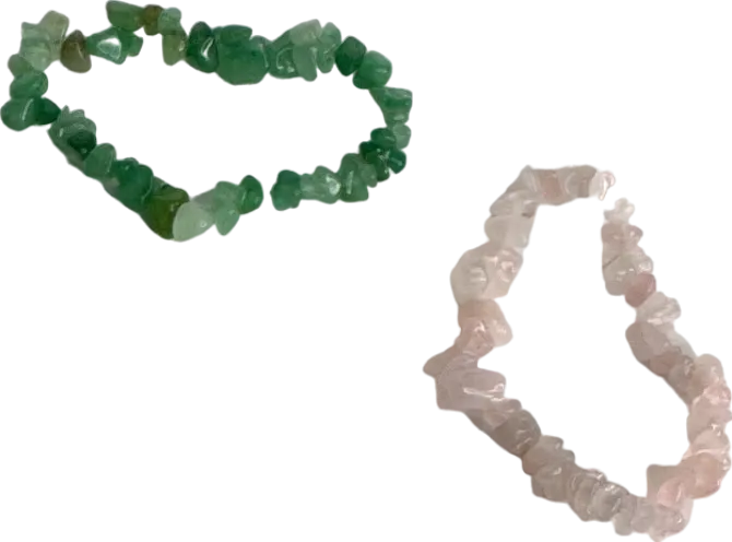 JIA JIA Green and Pink Gemstone Bracelets