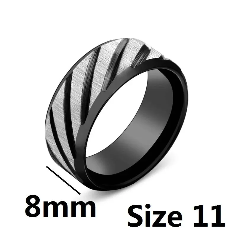 Jisensp New FashionTwill Stripe Stainless Steel Rings for Women Men Cheap Vintage Simple Matt Couple Rings Party Jewelry Gift