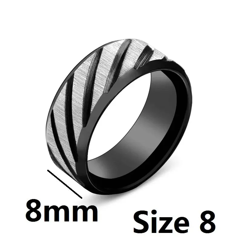 Jisensp New FashionTwill Stripe Stainless Steel Rings for Women Men Cheap Vintage Simple Matt Couple Rings Party Jewelry Gift