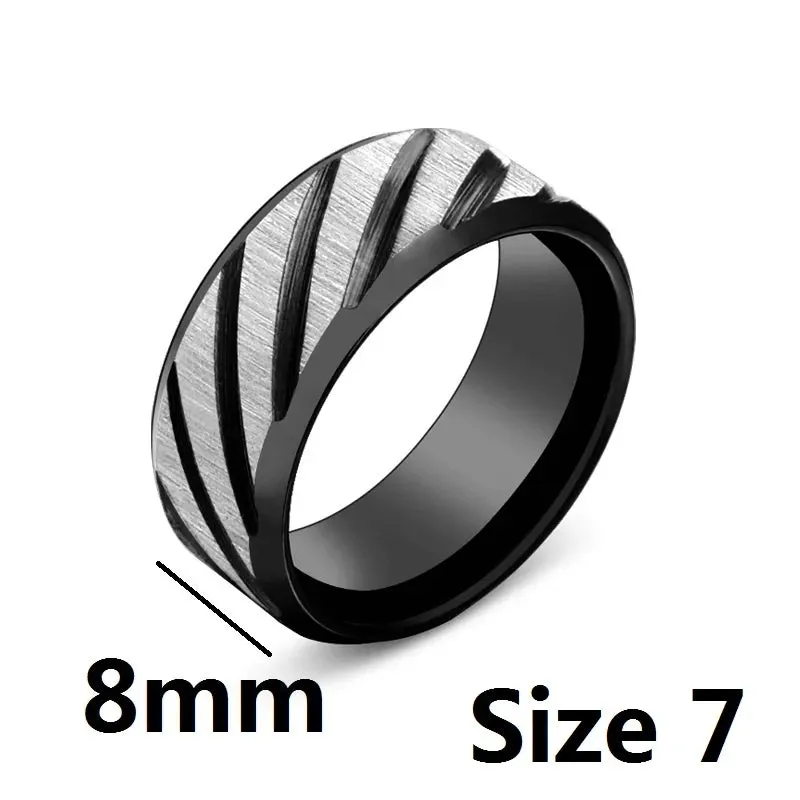 Jisensp New FashionTwill Stripe Stainless Steel Rings for Women Men Cheap Vintage Simple Matt Couple Rings Party Jewelry Gift