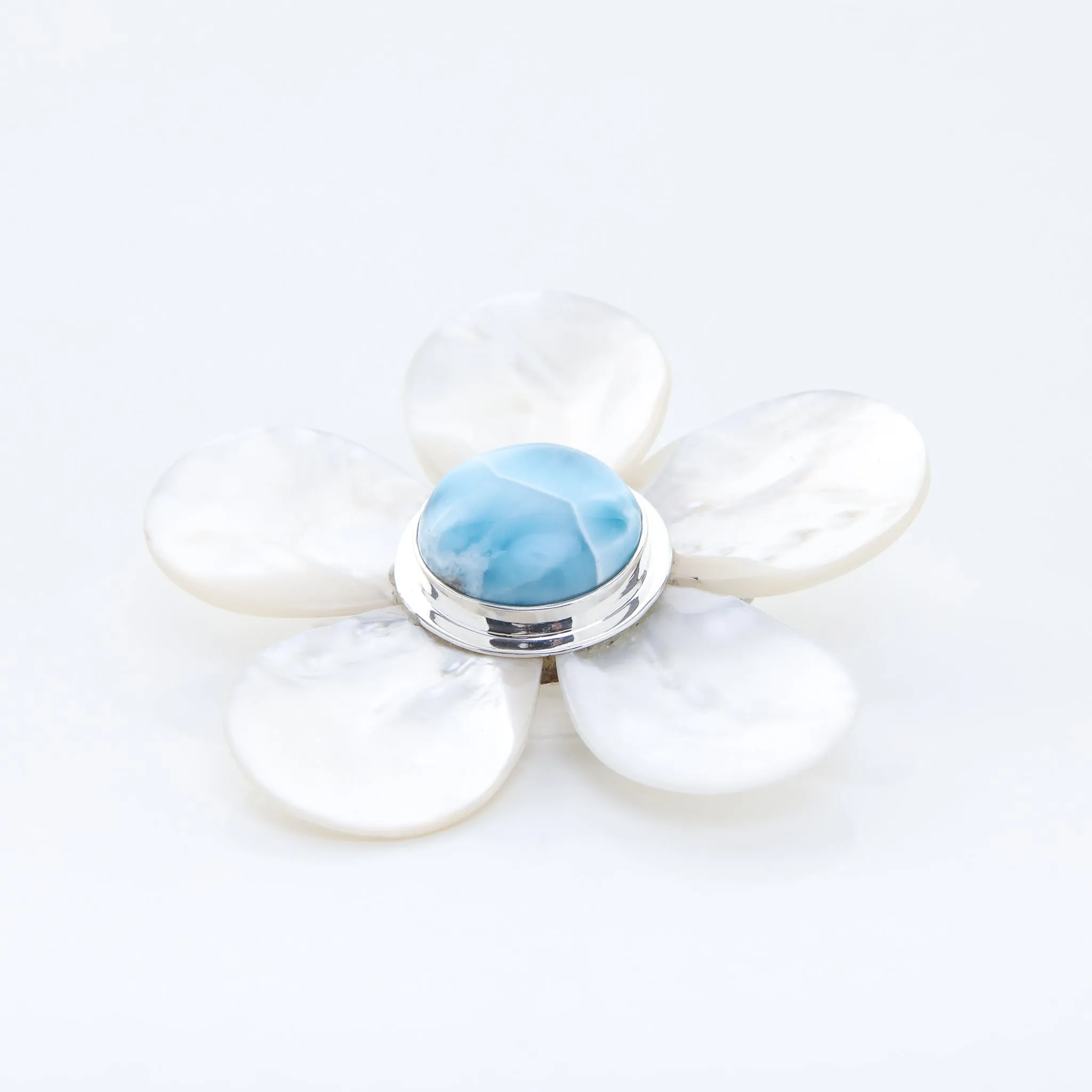 Larimar Flower Brooch Gail