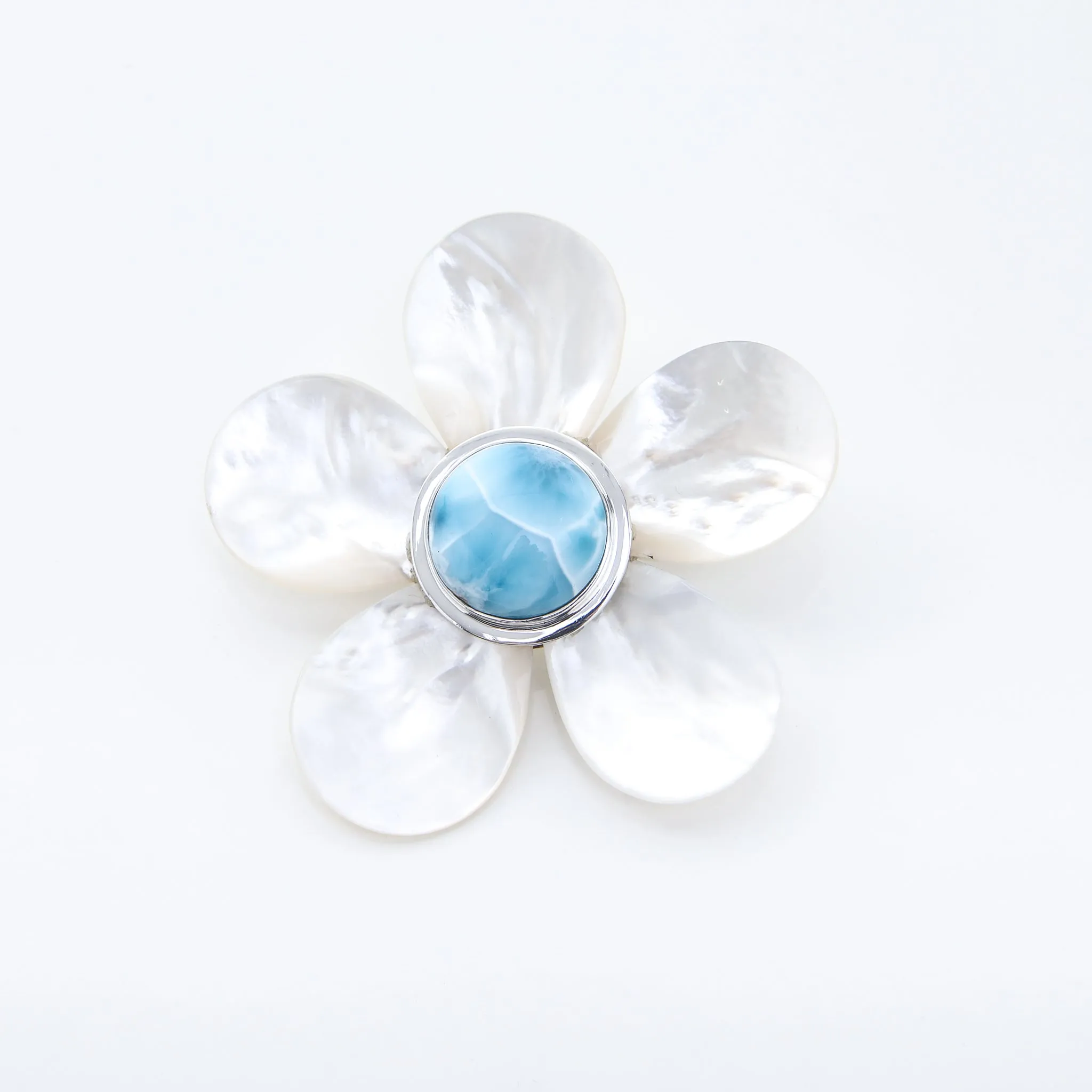 Larimar Flower Brooch Gail