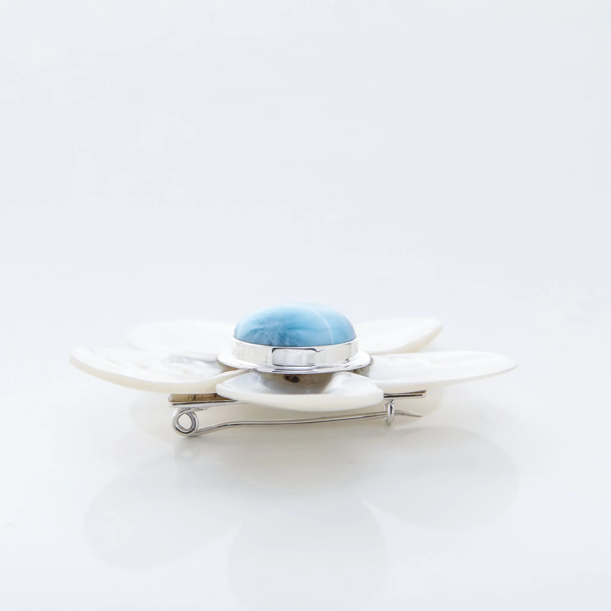 Larimar Flower Brooch Gail