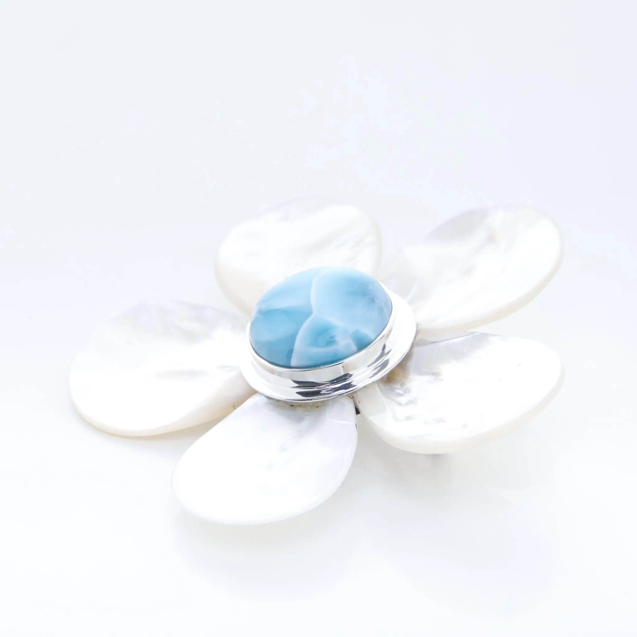 Larimar Flower Brooch Gail