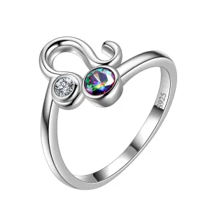 Leo Zodiac Rings Women Girls Jewelry Birthday Gift Mystic Topaz 925 Silver