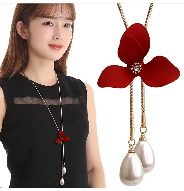 Long Necklaces& Pendants for Women Collier Femme Geometric Fashion Crystal Jewelry