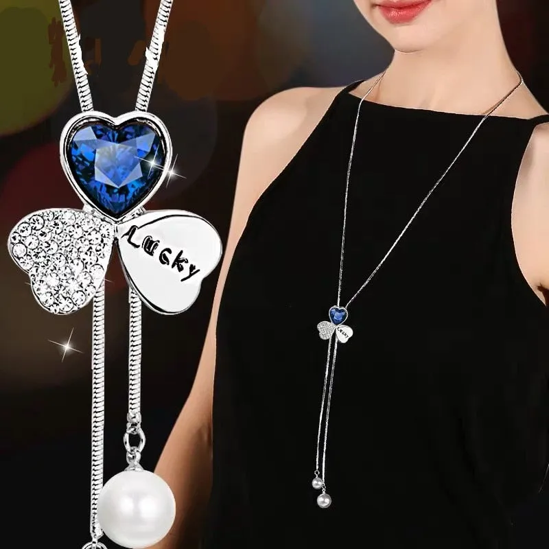 Long Necklaces& Pendants for Women Collier Femme Geometric Fashion Crystal Jewelry