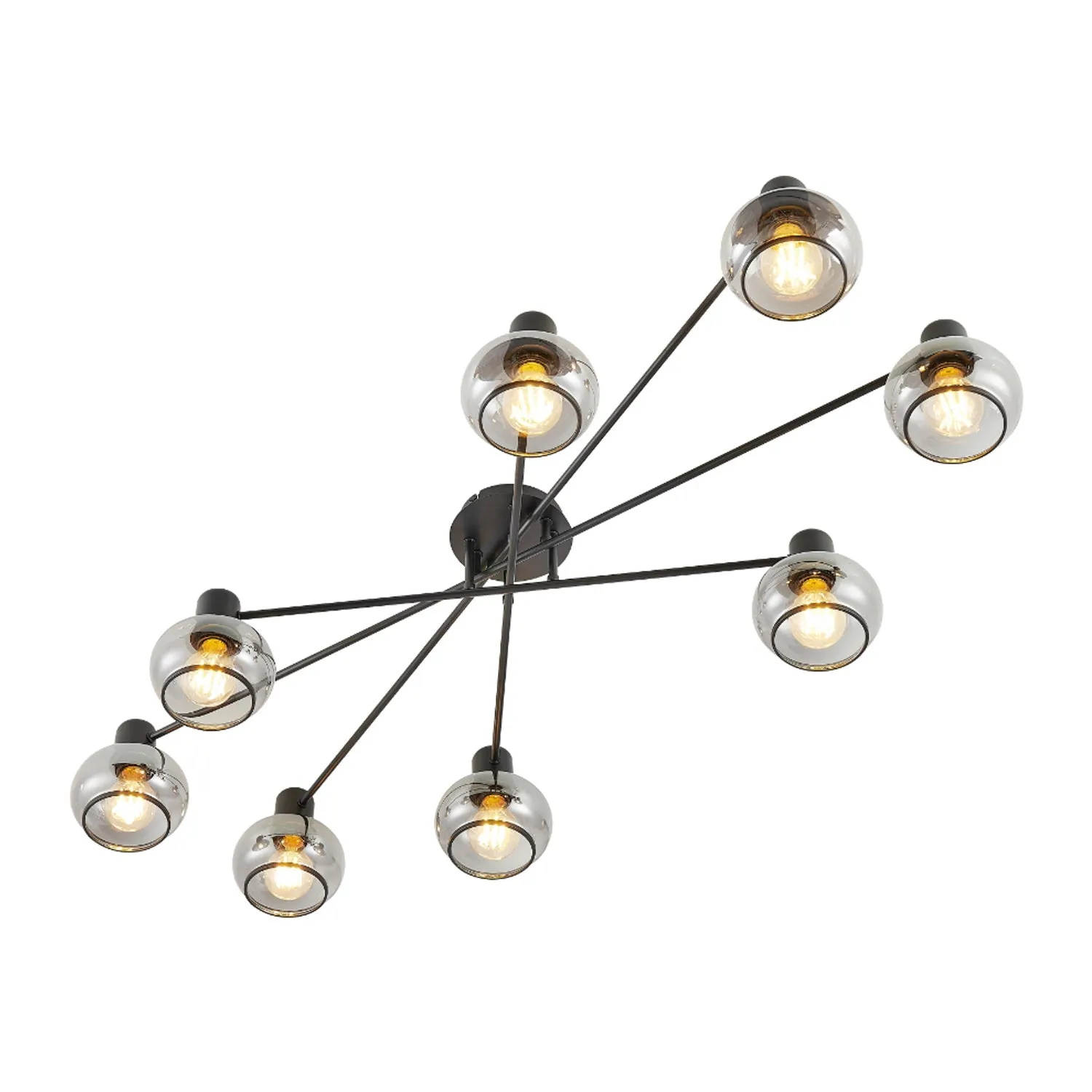 Marbell Close To Ceiling Light 8Lt in Antique Brass, Black