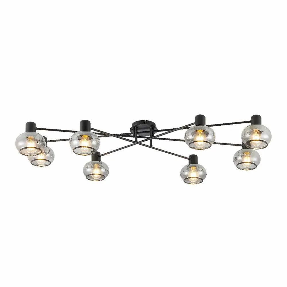 Marbell Close To Ceiling Light 8Lt in Antique Brass, Black