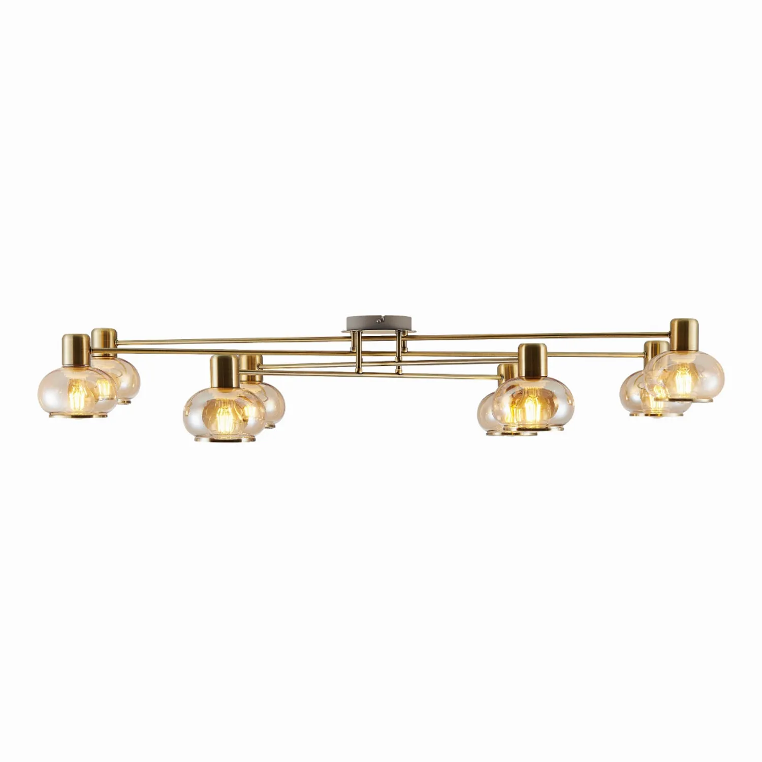 Marbell Close To Ceiling Light 8Lt in Antique Brass, Black