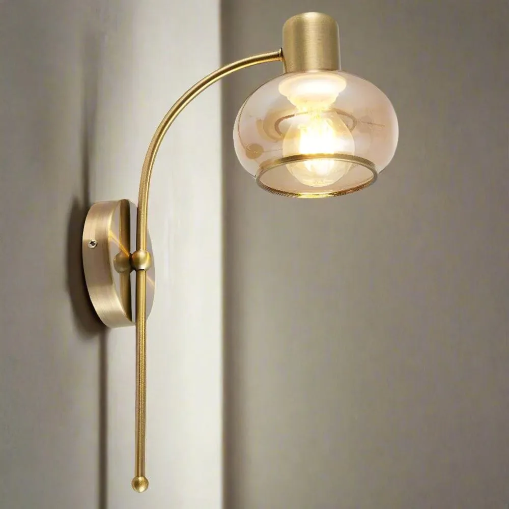 Marbell Indoor Wall Light in Antique Brass, Black