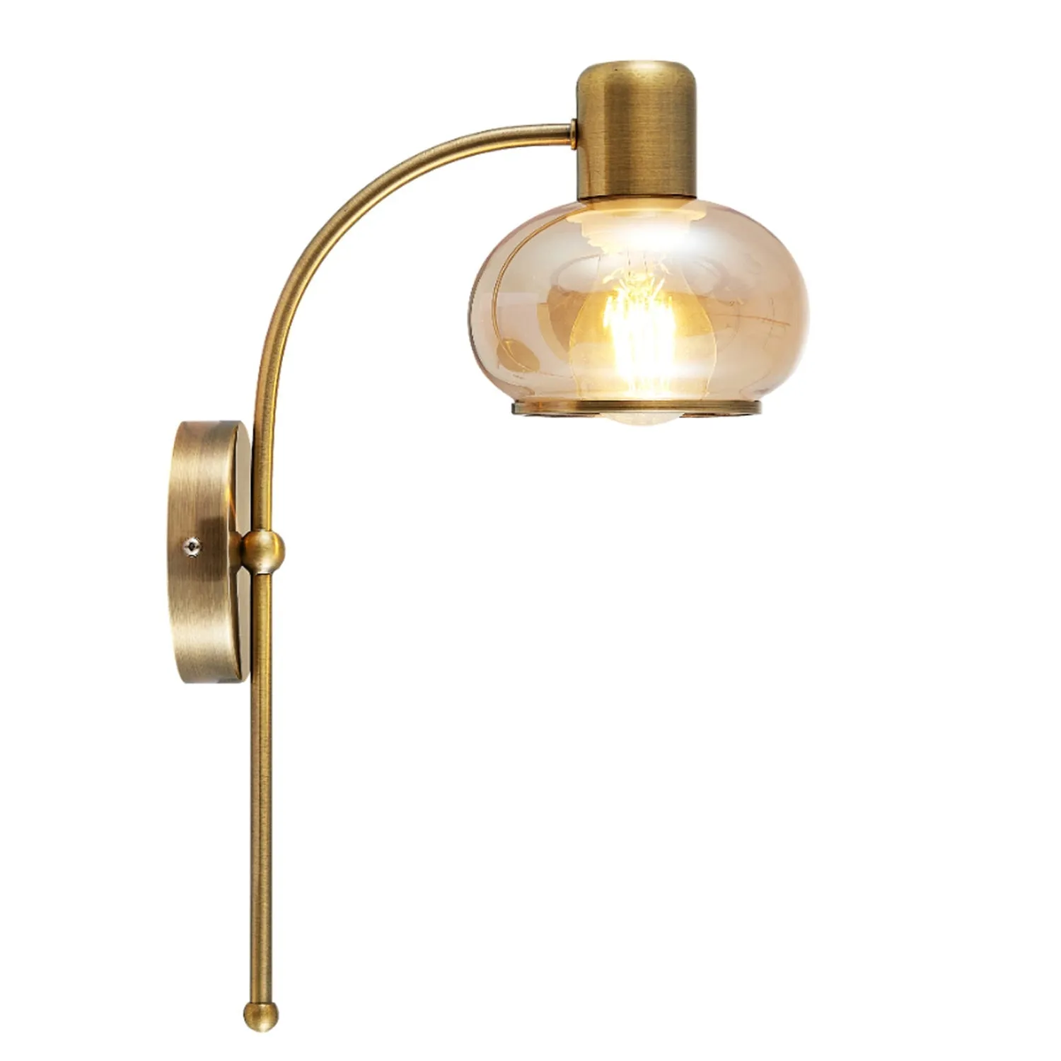 Marbell Indoor Wall Light in Antique Brass, Black