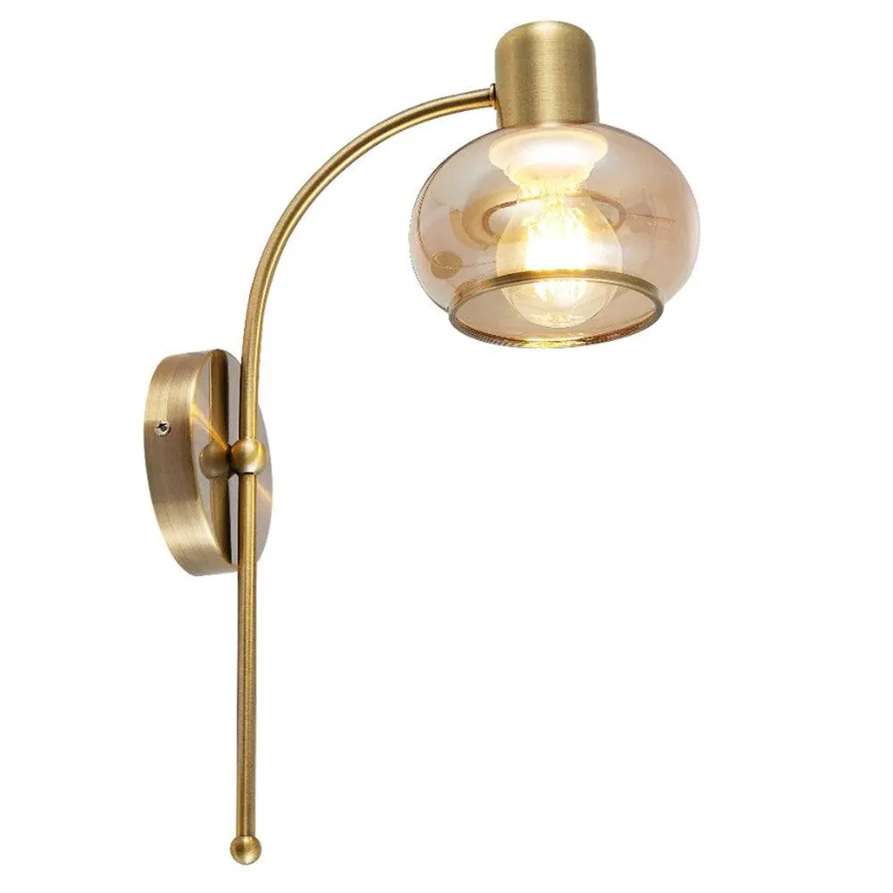 Marbell Indoor Wall Light in Antique Brass, Black