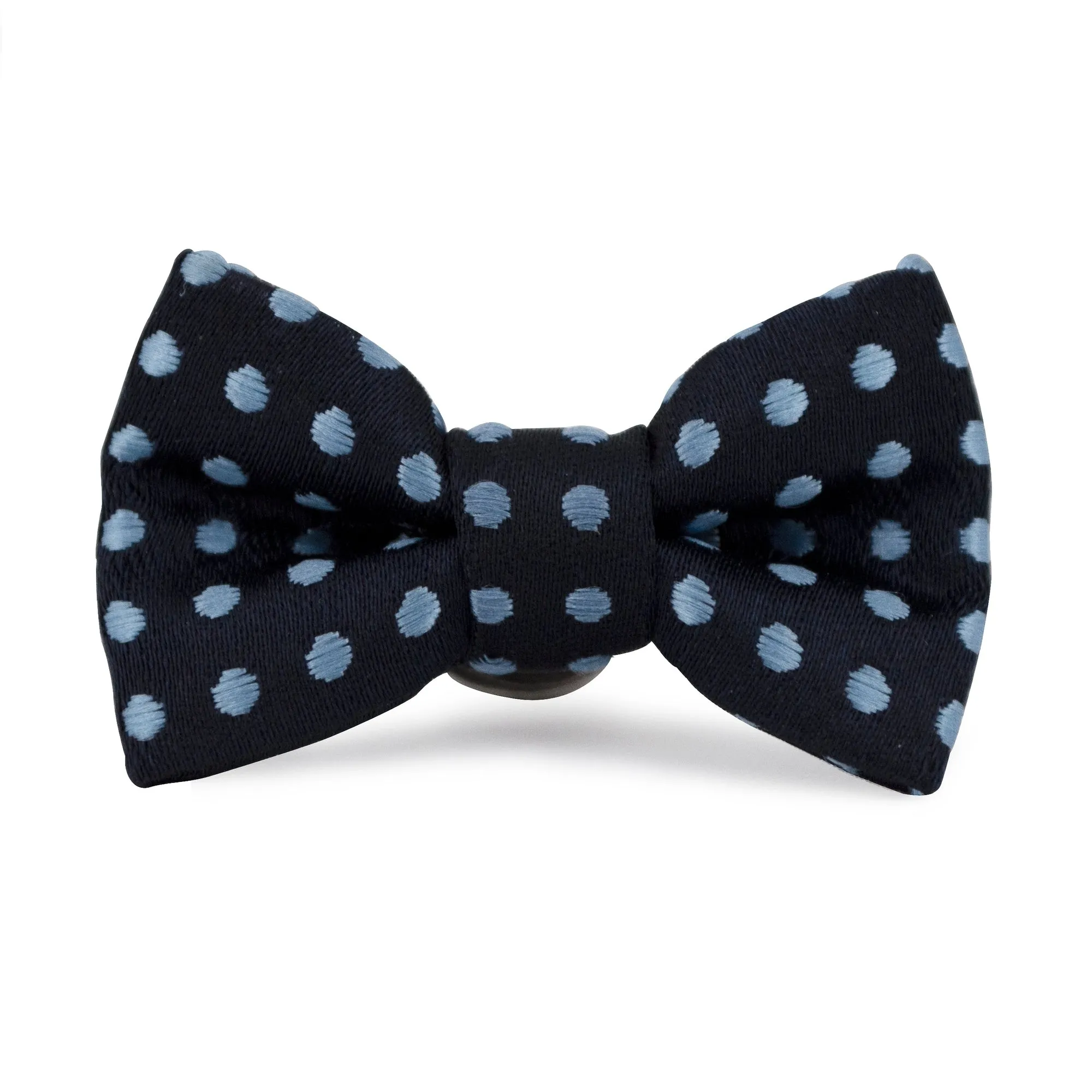 MarZthomson Bow Tie shaped Lapel Pin and Pocket Square Set in Blue with Light Blue Polka Dot