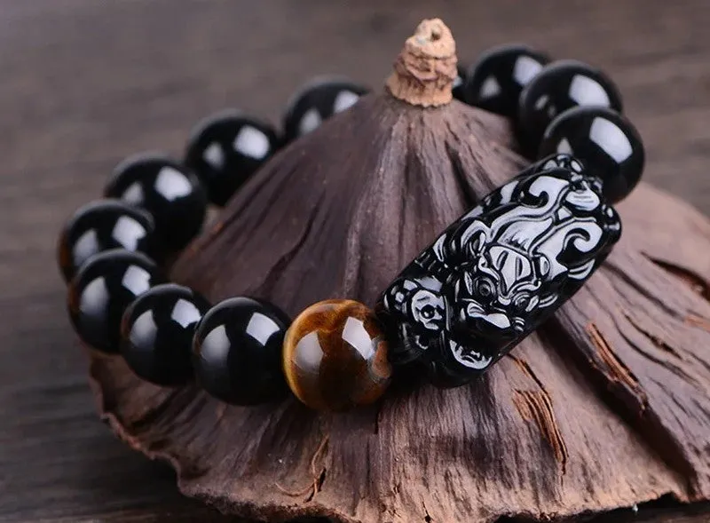 Natural Black Obsidian Bracelets