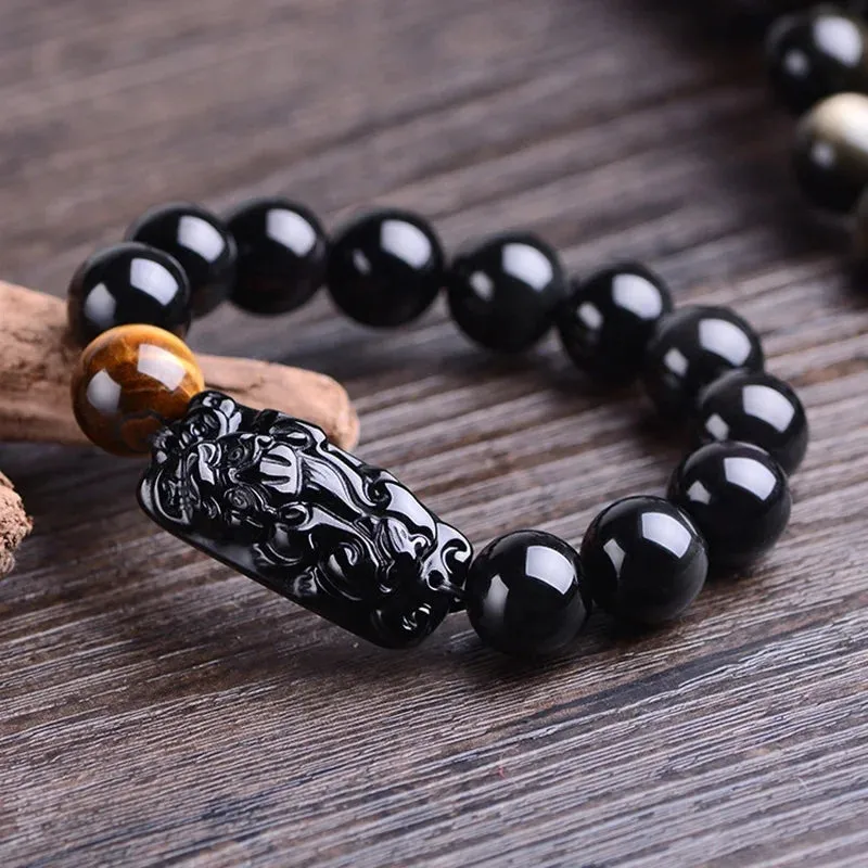 Natural Black Obsidian Bracelets