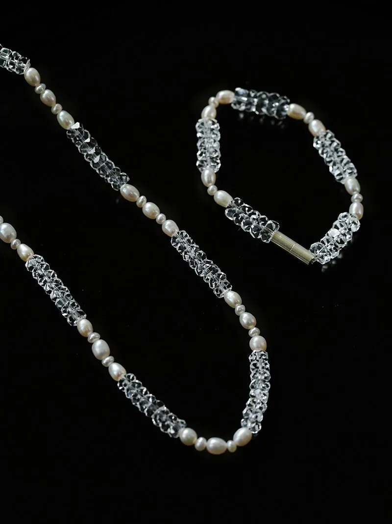 Natural White Crystal Abacus Bead Bracelet