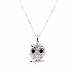 New Arrivals White Gold Plated Austrian Crystal Pendant Necklace Fashion Jewelry Crystal owl Pendants gufi for Women Lady