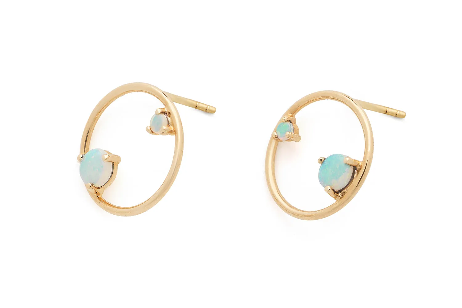 Opal Circle Earrings