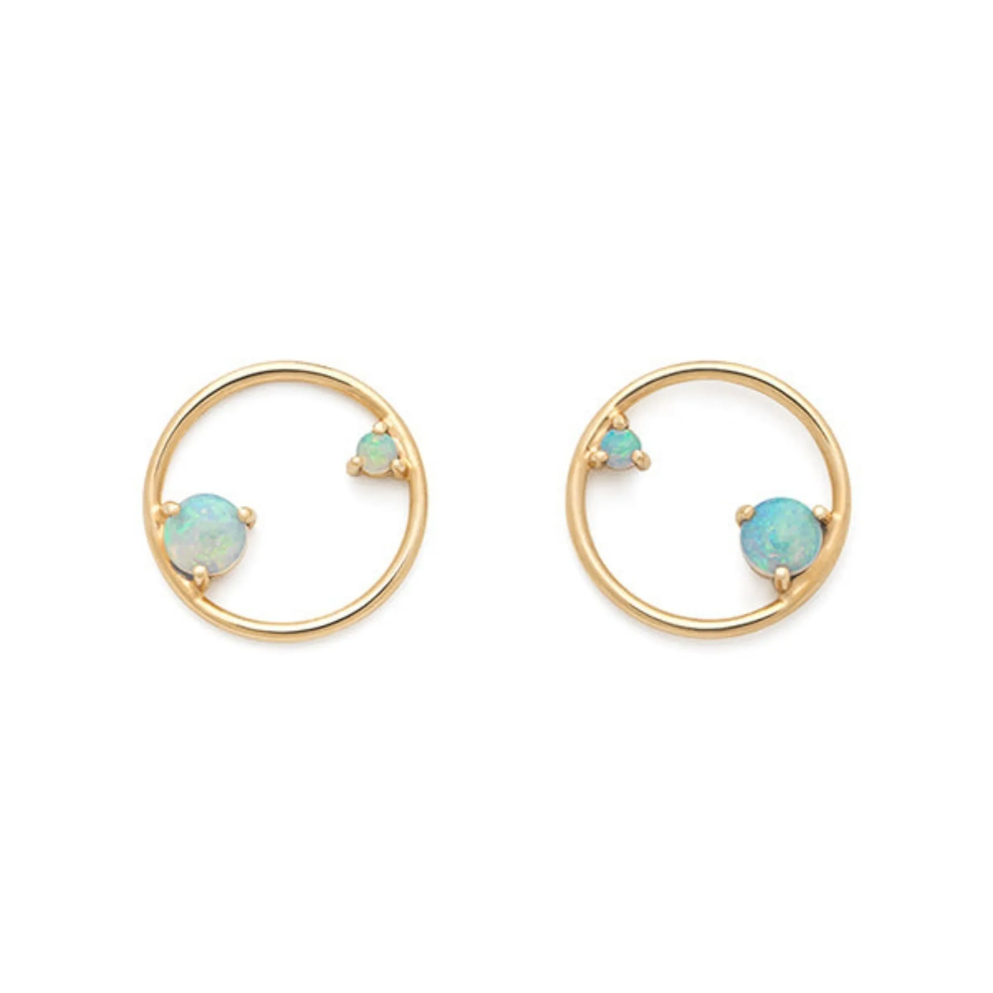 Opal Circle Earrings