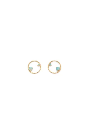 Opal Circle Earrings