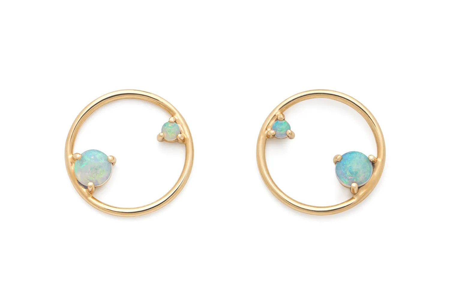 Opal Circle Earrings